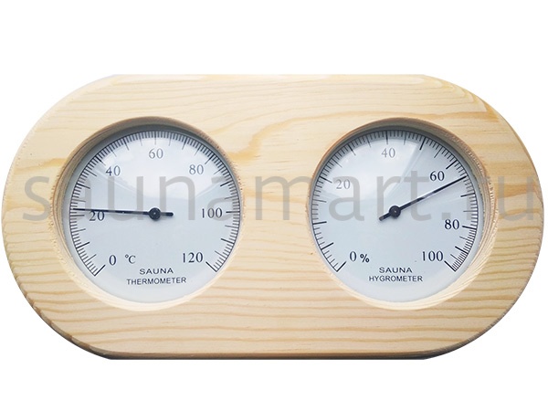Термогигрометр сосна 006BW Kurase овальный Термогигрометр сосна 006BW Kurase овальный