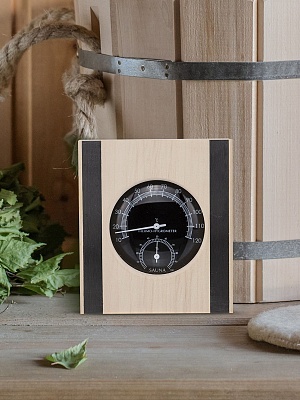 Термогигрометр стальн вставки квадтраный осина AP-054BW-01 Kurase Термогигрометр стальн вставки квадтраный осина AP-054BW-01 Kurase