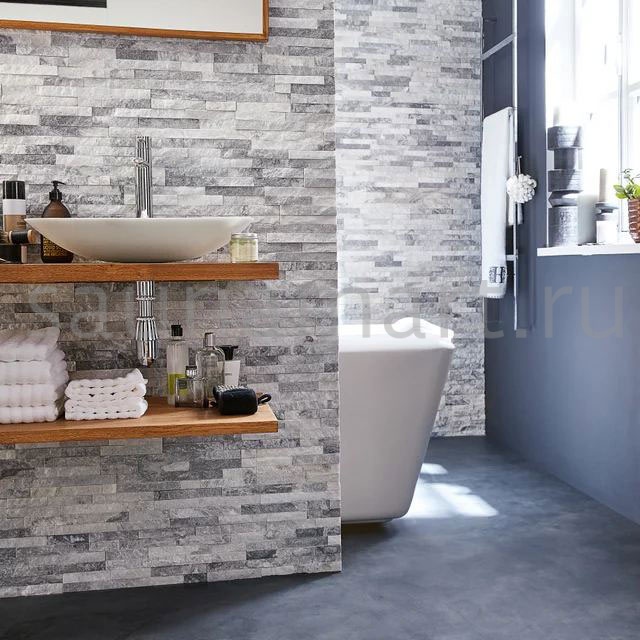 Камень натуральный Кварцит бело-серый плитка 600х150мм 10-20мм НЕО (0.54 м2/уп) Камень натуральный Кварцит бело-серый плитка 600х150мм 10-20мм НЕО (0.54 м2/уп)