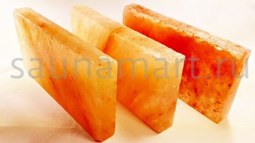 Плитка из гималайской соли 20*10*25см с фаской шлифованная Плитка из гималайской соли 20*10*25см с фаской шлифованная