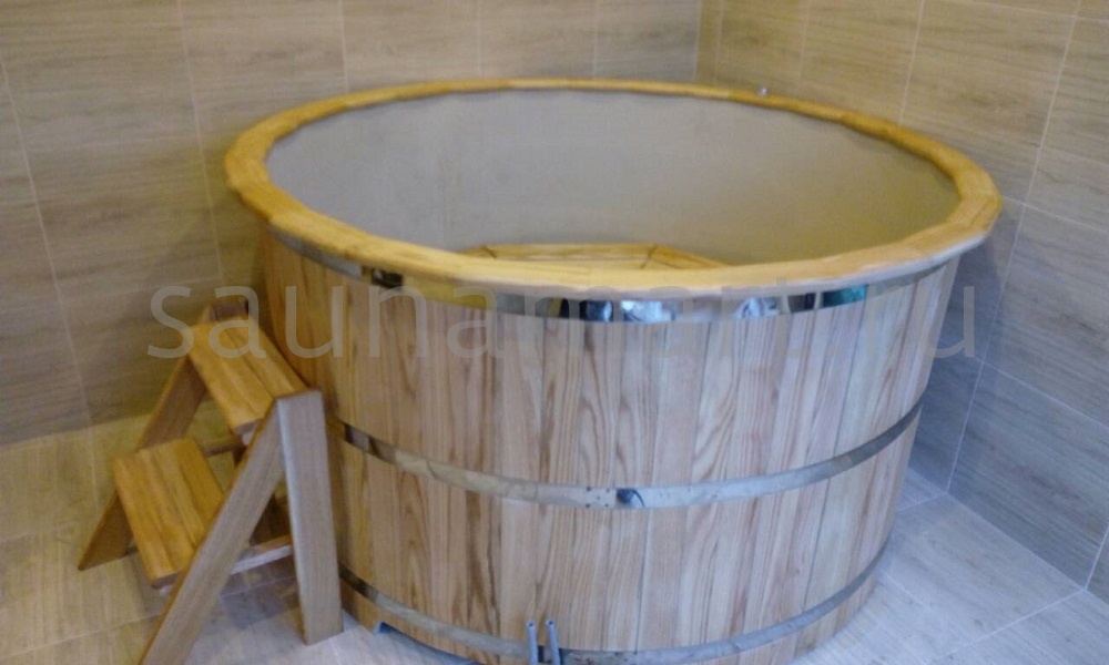 Купель пластиковая круглая D=1.2 H=1.0 дуб/лиственница без покрытия Купель пластиковая круглая D=1.2 H=1.0 дуб/лиственница без покрытия