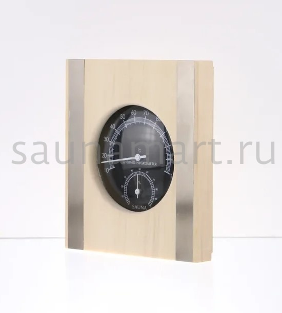 Термогигрометр стальн вставки квадтраный осина AP-054BW-01 Kurase Термогигрометр стальн вставки квадтраный осина AP-054BW-01 Kurase