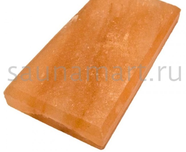 Плитка из гималайской соли 20*10*25см с фаской шлифованная Плитка из гималайской соли 20*10*25см с фаской шлифованная