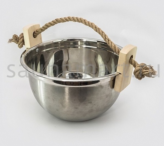 Шайка нерж. 9 л. ручка канат KM-13 Шайка нерж. 9 л. ручка канат KM-13