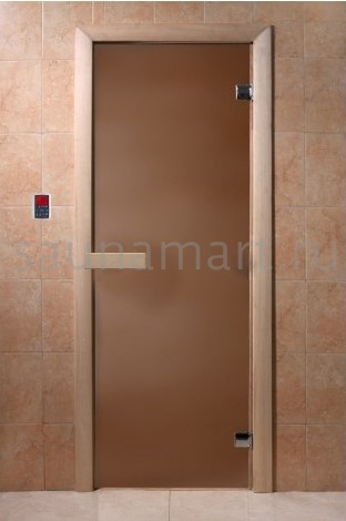 Дверь для сауны 2000х700 Дорвуд (бронза матовая) ручки комби. Дверь для сауны 2000х700 Дорвуд (бронза матовая) ручки комби.