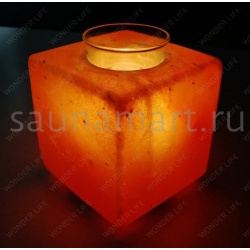 Соляная лампа КУБУС арома со стеклянной тарелочкой Wonder Life Соляная лампа КУБУС арома со стеклянной тарелочкой Wonder Life