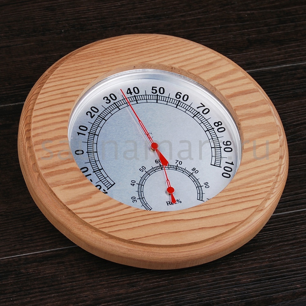 Термогигрометр кедр 032BW Kurase круглый Термогигрометр кедр 032BW Kurase круглый