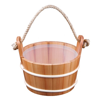 Шайка 4л кедр/ручка канат с пластиковой вставкой Kurase Шайка 4л кедр/ручка канат с пластиковой вставкой Kurase