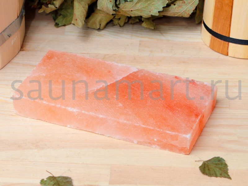 Плитка из гималайской соли 20*10*15см шлифованная Плитка из гималайской соли 20*10*15см шлифованная
