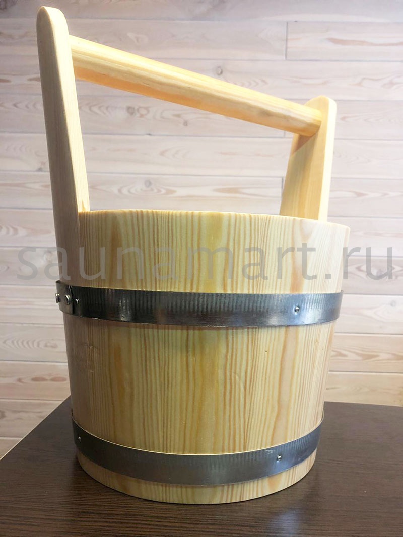 Шайка 7л сосна/гориз. ручка с пластиковой вставкой Kurase AP-023W Шайка 7л сосна/гориз. ручка с пластиковой вставкой Kurase AP-023W