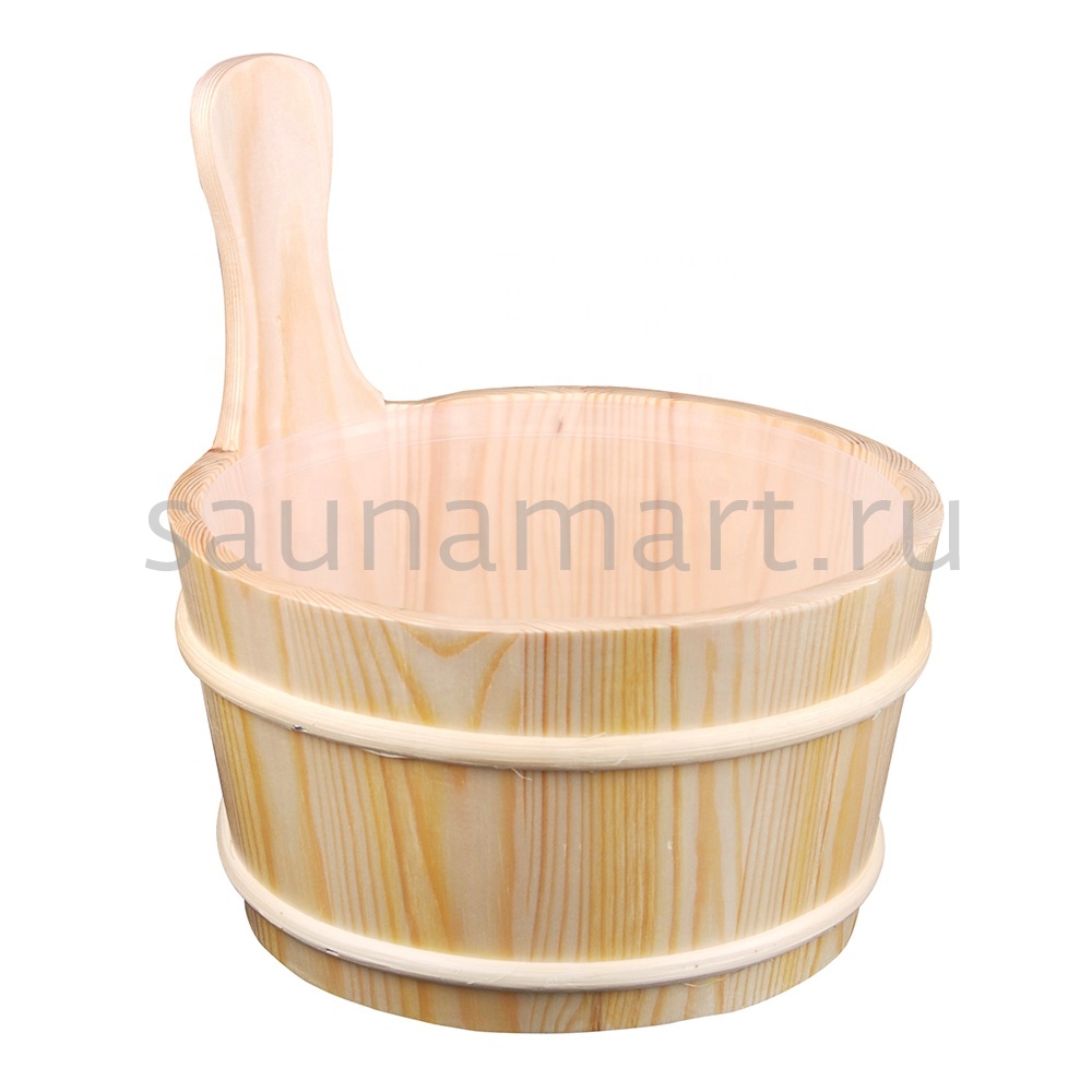 Шайка 3л сосна с пластиковой вставкой AP-015W Kurase Шайка 3л сосна с пластиковой вставкой AP-015W Kurase
