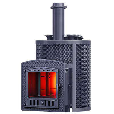 Печь дровяная чугунная Гефест Авангард ЗК 35 (П2) Ураган в круглой сетке Печь дровяная чугунная Гефест Авангард ЗК 35 (П2) Ураган в круглой сетке