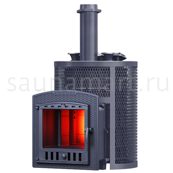 Печь дровяная чугунная Гефест Авангард ЗК 35 (П2) Ураган в круглой сетке Печь дровяная чугунная Гефест Авангард ЗК 35 (П2) Ураган в круглой сетке