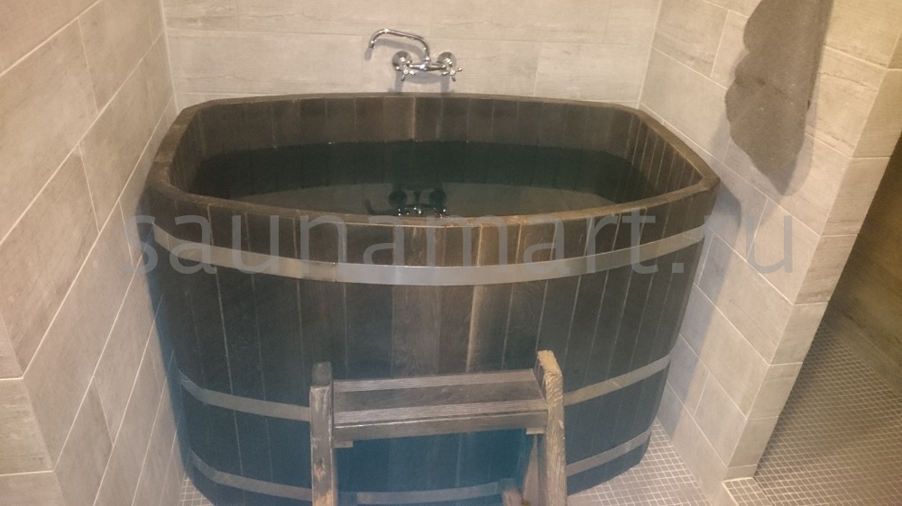 Купель прямоугольная из дуба 1.7 х0.9 х1.2 с полимерным покрытием мореная Купель прямоугольная из дуба 1.7 х0.9 х1.2 с полимерным покрытием мореная