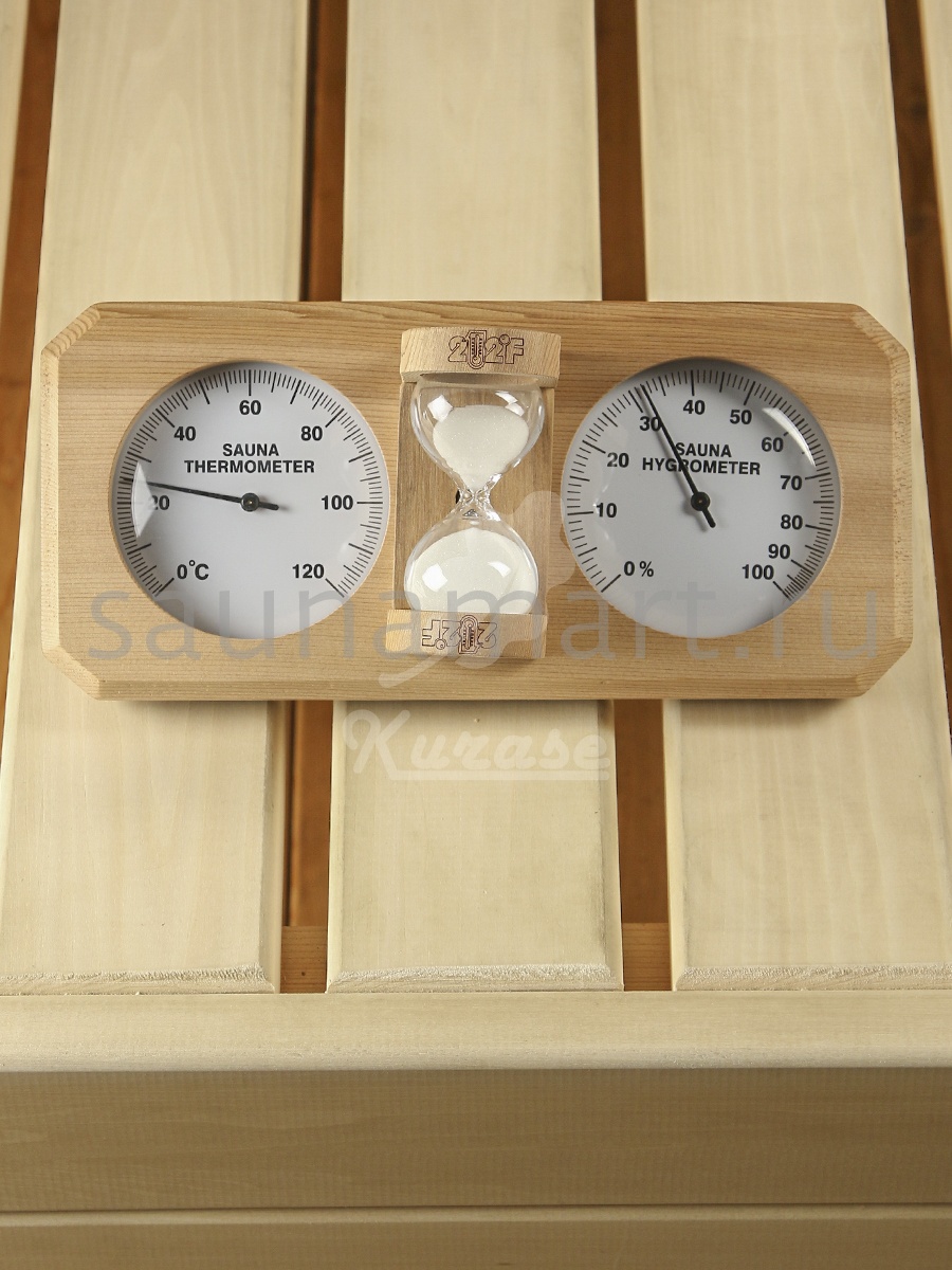 Термогигрометр+песочные часы TH-25R (AP-032BW-03) Кедр Термогигрометр+песочные часы TH-25R (AP-032BW-03) Кедр