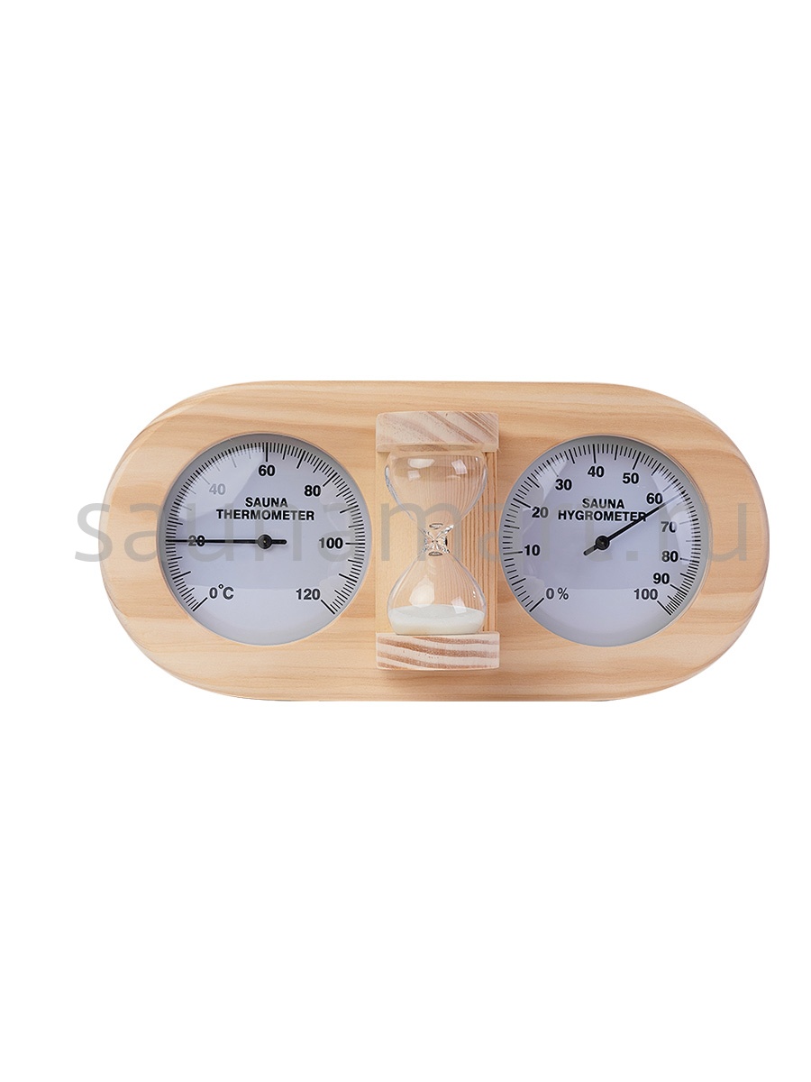 Термогигрометр+песочные часы AP-006BW-02  Сосна Kurase Термогигрометр+песочные часы AP-006BW-02  Сосна Kurase