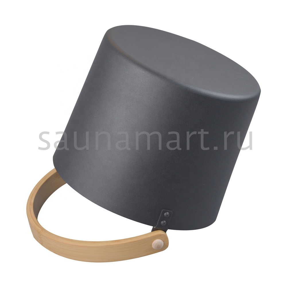 Шайка для бани 5л с бамбуковой ручкой BLACK Kurase AP-056W-01 Шайка для бани 5л с бамбуковой ручкой BLACK Kurase AP-056W-01