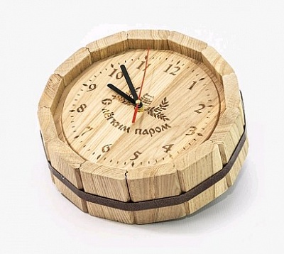 Часы с гравировкой (дуб) Бочка D-300 SBЧД-30 Часы с гравировкой (дуб) Бочка D-300 SBЧД-30