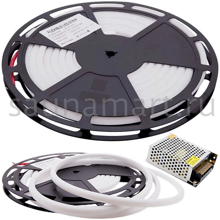 Комплект освещения термостойкий (5м) 100°С Белый цвет (теплый) без упаковки Комплект освещения термостойкий (5м) 100°С Белый цвет (теплый) без упаковки