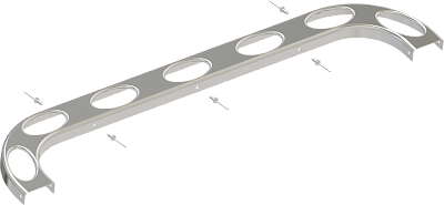 Задняя часть верхнего ободка для печей Sawo SCA/NR Задняя часть верхнего ободка для печей Sawo SCA/NR