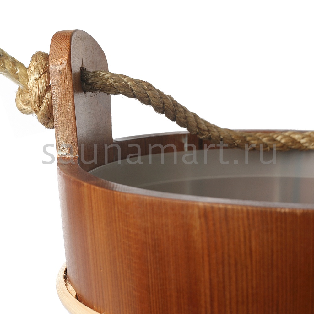 Шайка 5л кедр/ручка канат с пластиковой вставкой Kurase AP-009W Шайка 5л кедр/ручка канат с пластиковой вставкой Kurase AP-009W