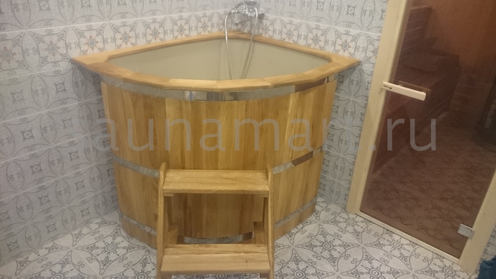 Купель пластиковая угловая 1.0 х1.0 х1.2 дуб/лиственница с полимерным покрытием Купель пластиковая угловая 1.0 х1.0 х1.2 дуб/лиственница с полимерным покрытием