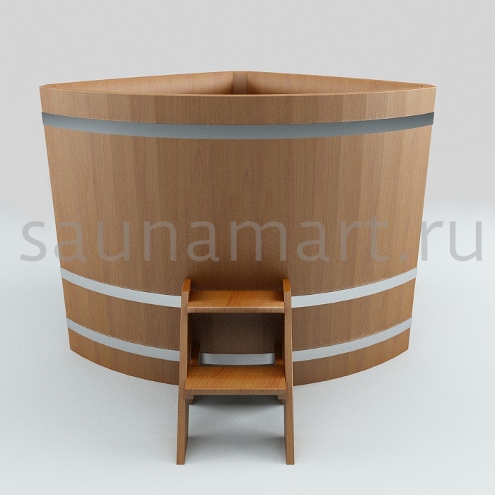 Купель угловая из дуба 1.0 х1.0 х1.2 с полимерным покрытием натуральная Купель угловая из дуба 1.0 х1.0 х1.2 с полимерным покрытием натуральная
