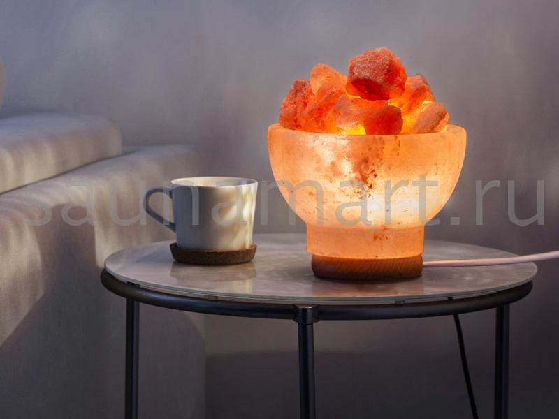 Соляная лампа Огненная ВАЗА D=16 см 2.0-2.5 кг на дер. подставке SALTWAY Соляная лампа Огненная ВАЗА D=16 см 2.0-2.5 кг на дер. подставке SALTWAY