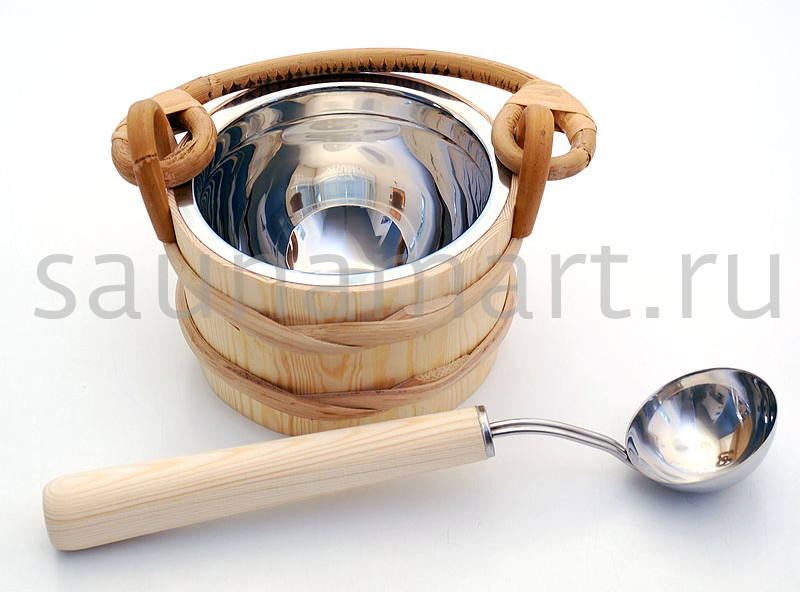 Sawo Ведро деревянное 2 л. со вставкой из нерж. 321-МР Sawo Ведро деревянное 2 л. со вставкой из нерж. 321-МР