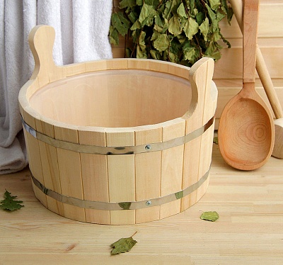 Шайка двухручная 10 л. с пласт. вставкой ИНСО  Шайка двухручная 10 л. с пласт. вставкой ИНСО