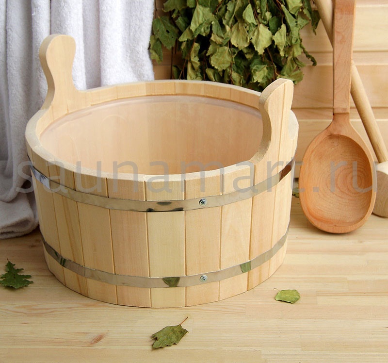 Шайка двухручная 10 л. с пласт. вставкой ИНСО  Шайка двухручная 10 л. с пласт. вставкой ИНСО