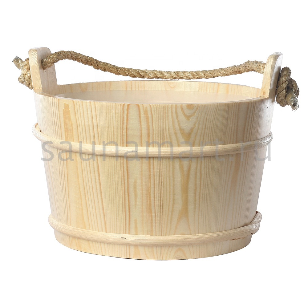 Шайка 5л сосна/ручка канат с пластиковой вставкой Kurase AP-005W Шайка 5л сосна/ручка канат с пластиковой вставкой Kurase AP-005W