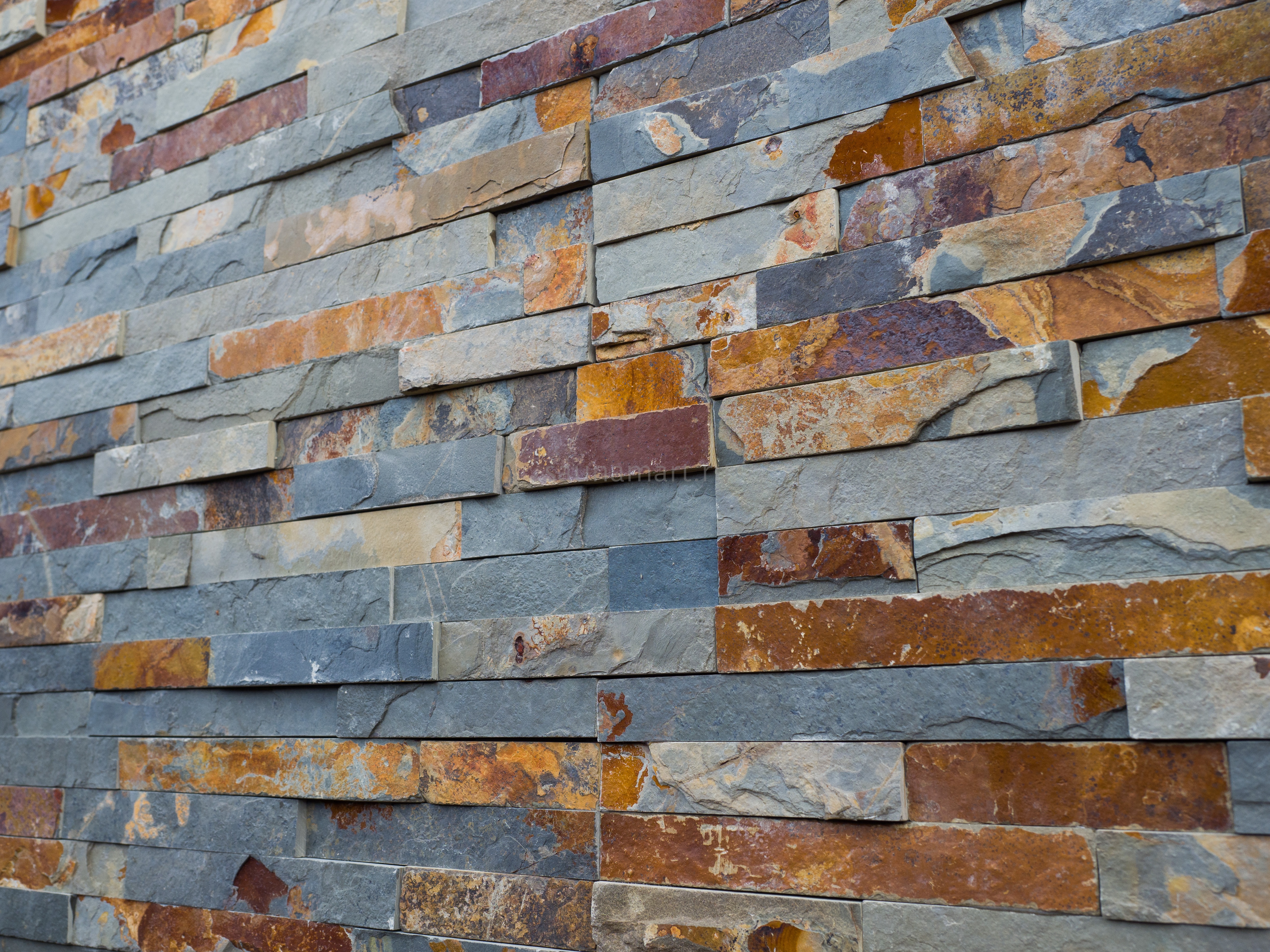 Камень натуральный Сланец Мультиколор плитка 600х150мм 10-20мм (0.63 м2/уп) Камень натуральный Сланец Мультиколор плитка 600х150мм 10-20мм (0.63 м2/уп)