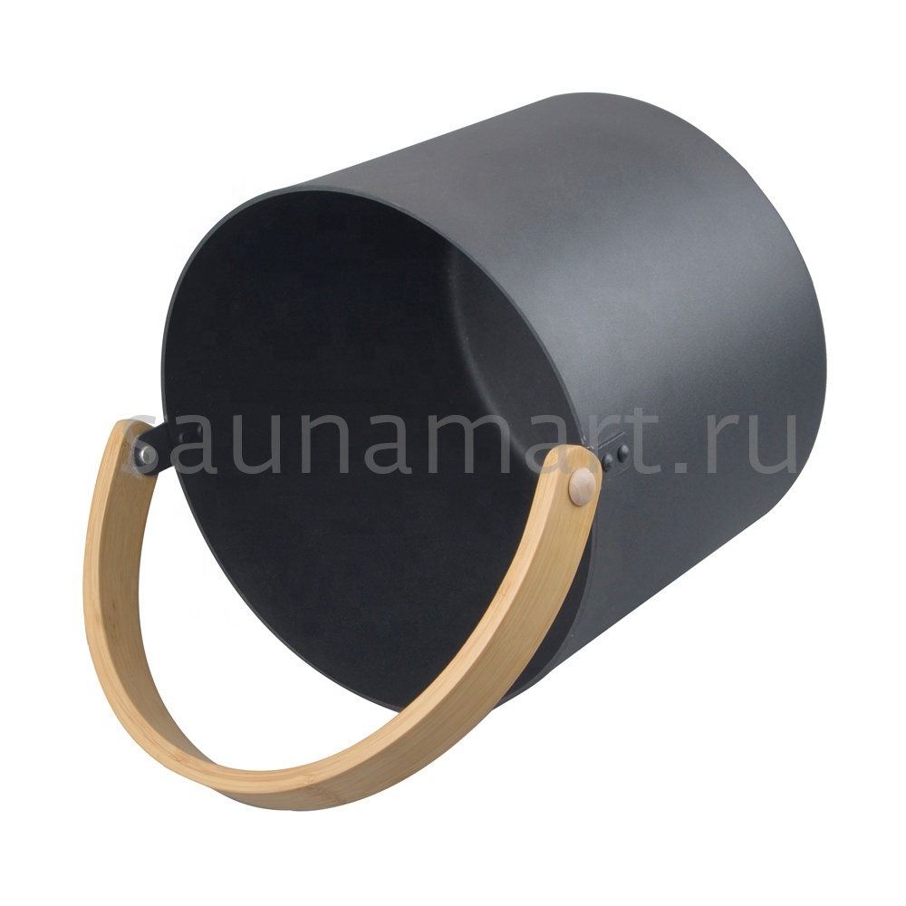 Шайка для бани 5л с бамбуковой ручкой BLACK Kurase AP-056W-01 Шайка для бани 5л с бамбуковой ручкой BLACK Kurase AP-056W-01