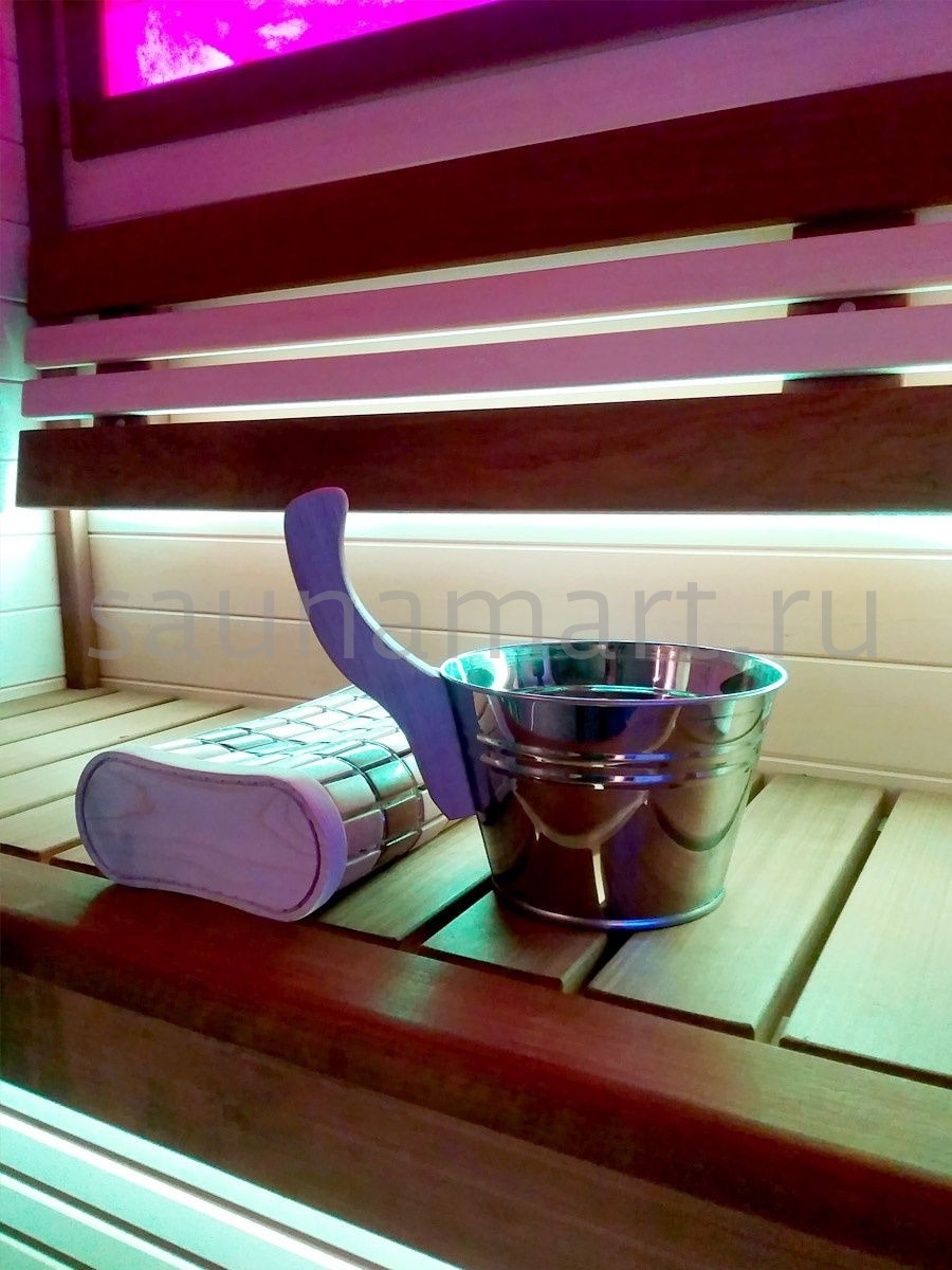 Ушат 3 л. нерж. сталь ручка-дуб Ушат 3 л. нерж. сталь ручка-дуб