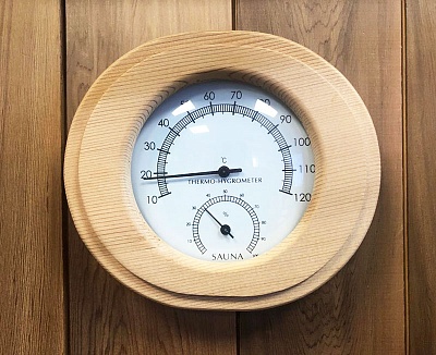 Термогигрометр кедр  Kurase элипс Термогигрометр кедр  Kurase элипс