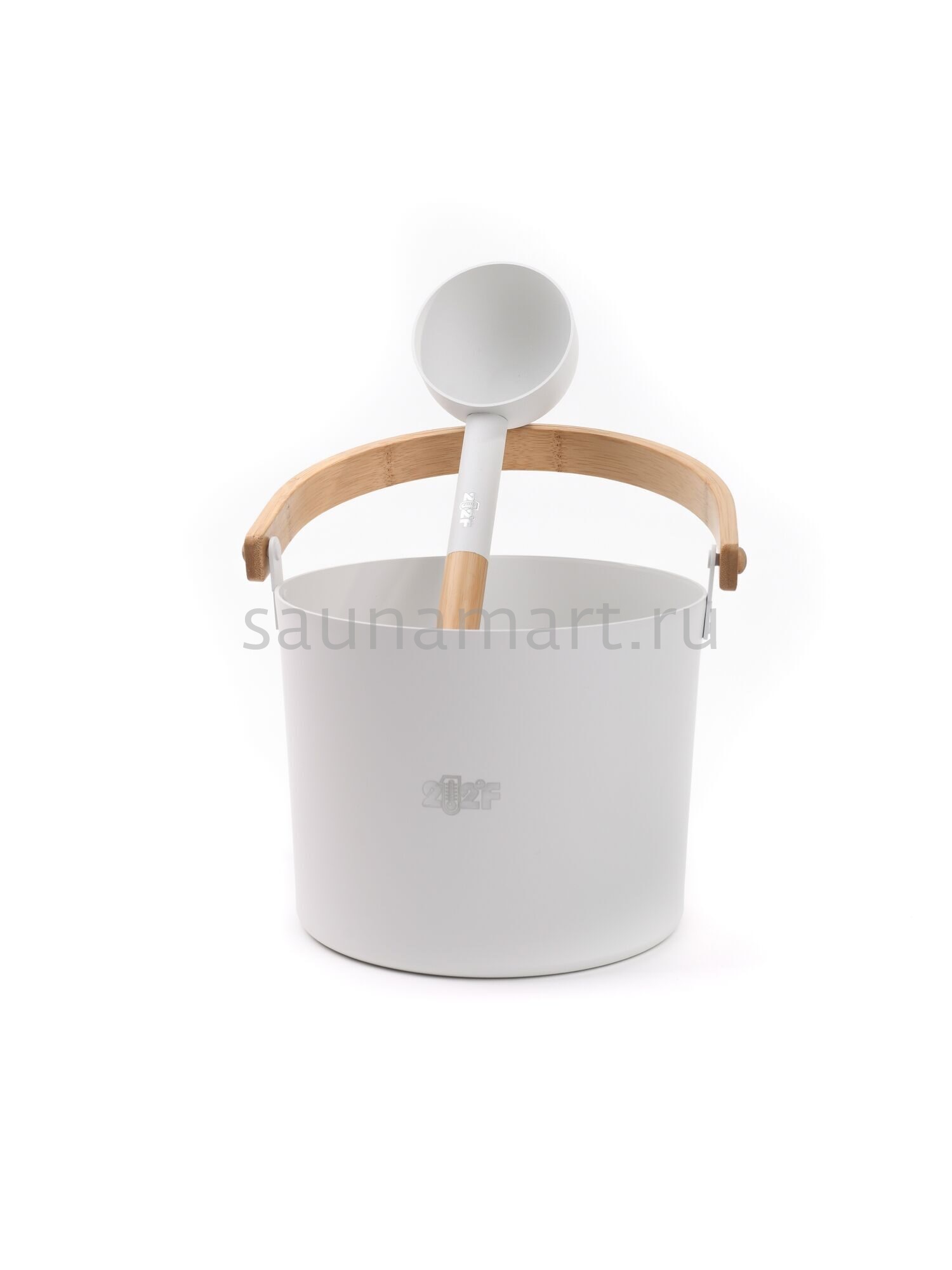 Набор SIMPLE WHITE шайка 5л + черпак 42см (ручки бабмук) Набор SIMPLE WHITE шайка 5л + черпак 42см (ручки бабмук)