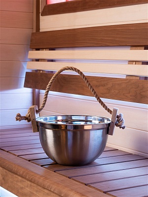 Шайка нерж. 9 л. ручка канат KM-13 Шайка нерж. 9 л. ручка канат KM-13