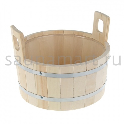 Шайка двухручная 10 л. с пласт. вставкой ИНСО  Шайка двухручная 10 л. с пласт. вставкой ИНСО