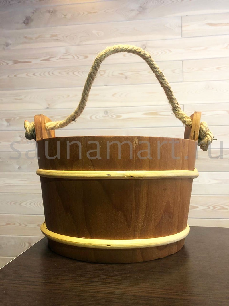 Шайка 6л кедр/ручка канат с пластиковой вставкой Kurase AP-014W Шайка 6л кедр/ручка канат с пластиковой вставкой Kurase AP-014W