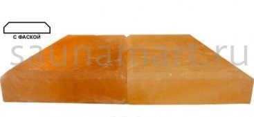 Плитка из гималайской соли 20*20*25см с фаской шлифованная Плитка из гималайской соли 20*20*25см с фаской шлифованная