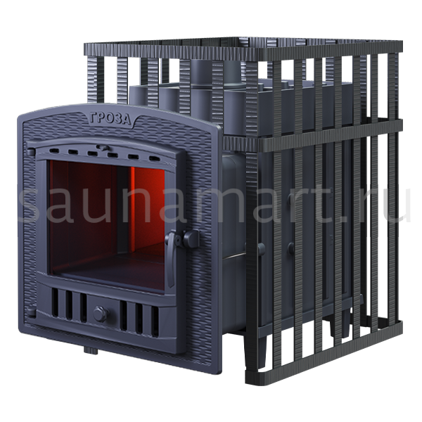 Печь дровяная чугунная Гефест Гроза 24 (П2) в сетке Печь дровяная чугунная Гефест Гроза 24 (П2) в сетке
