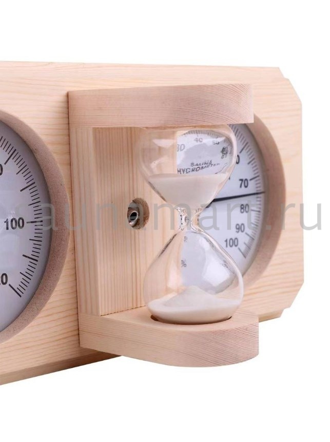 Термогигрометр+песочные часы AP-006BW-02  Сосна Kurase Термогигрометр+песочные часы AP-006BW-02  Сосна Kurase