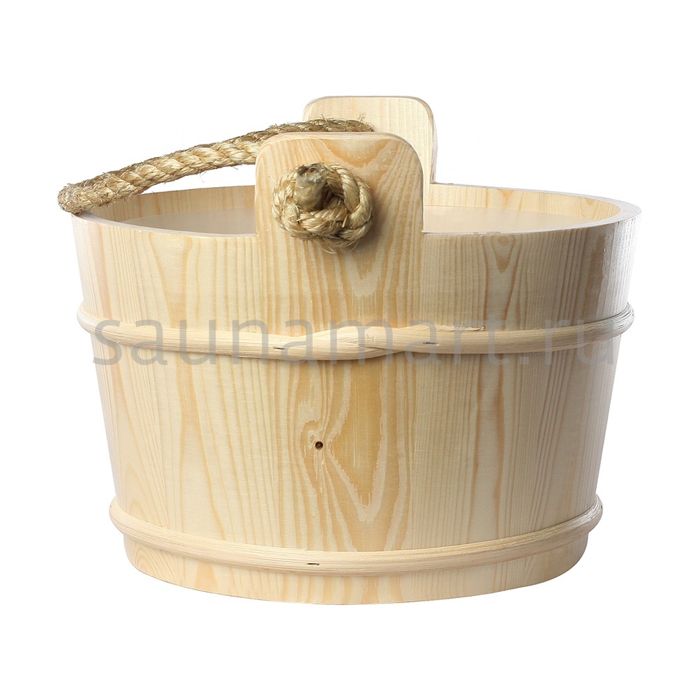 Шайка 5л сосна/ручка канат с пластиковой вставкой Kurase AP-005W Шайка 5л сосна/ручка канат с пластиковой вставкой Kurase AP-005W