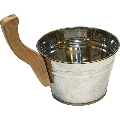 Ушат 3 л. нерж. сталь ручка-дуб Ушат 3 л. нерж. сталь ручка-дуб