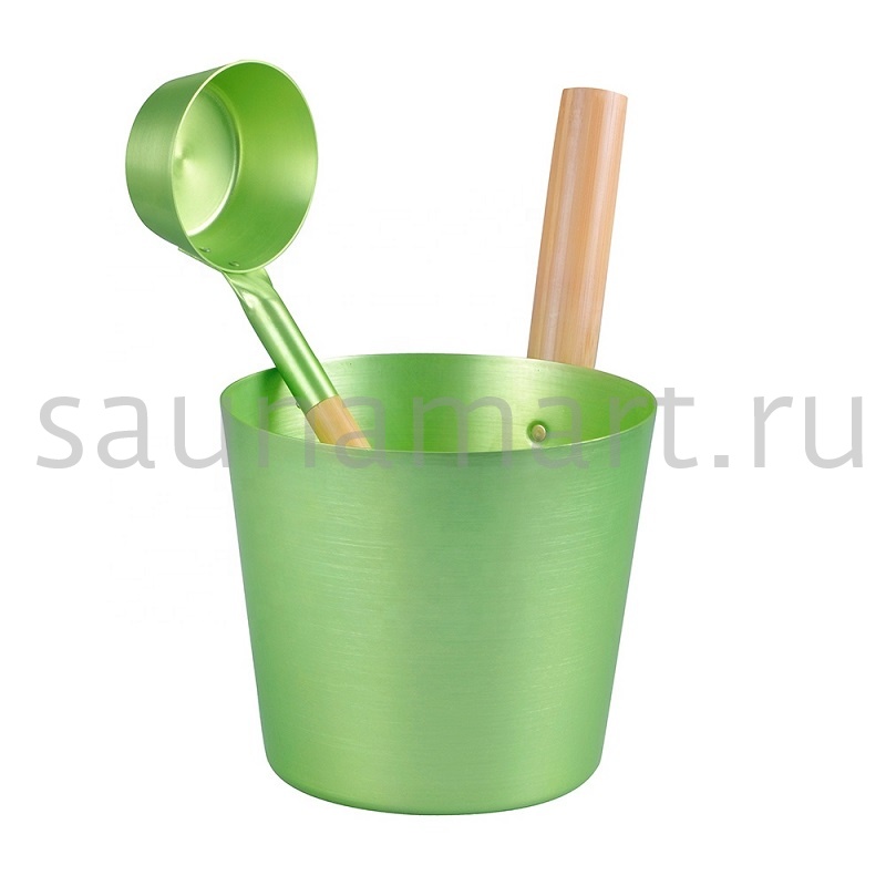 Шайка для бани 5л алюминиевая Зеленая Kurase Шайка для бани 5л алюминиевая Зеленая Kurase