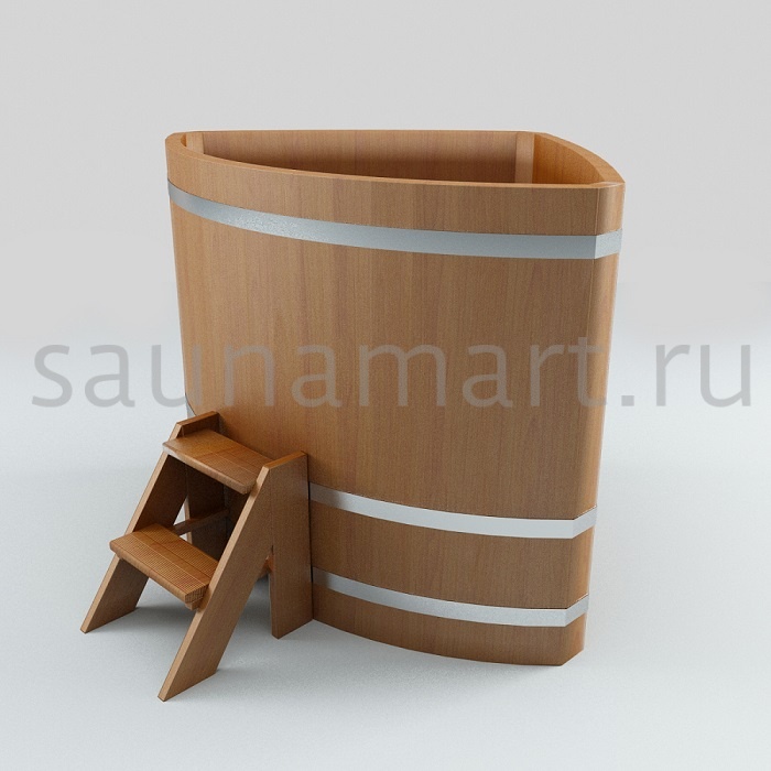 Купель угловая из дуба 1.0 х1.0 х1.2 с полимерным покрытием натуральная Купель угловая из дуба 1.0 х1.0 х1.2 с полимерным покрытием натуральная