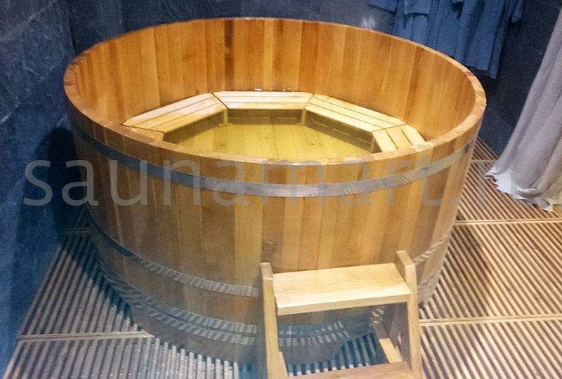 Купель круглая из дуба D=1.2 H=1.0 с полимерным покрытием мореная Купель круглая из дуба D=1.2 H=1.0 с полимерным покрытием мореная