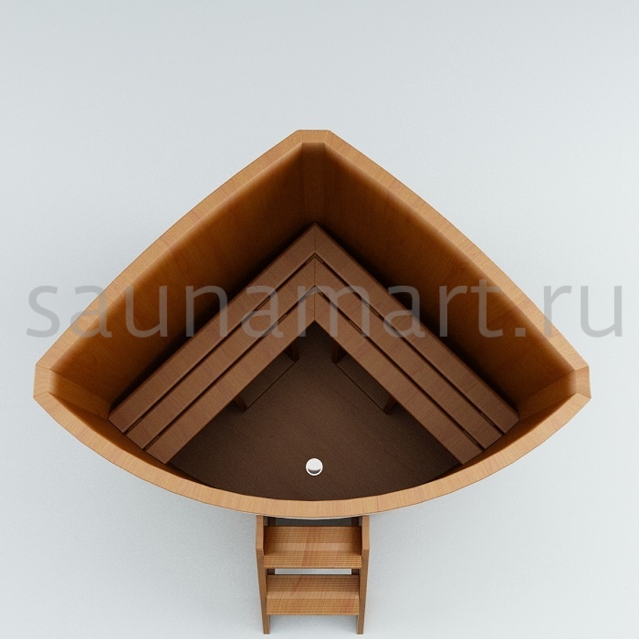 Купель угловая из дуба 1.0 х1.0 х1.2 с полимерным покрытием натуральная Купель угловая из дуба 1.0 х1.0 х1.2 с полимерным покрытием натуральная