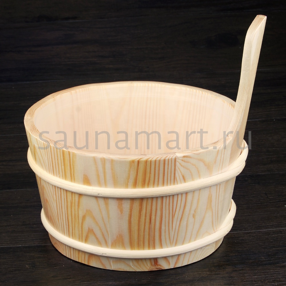 Шайка 3л сосна с пластиковой вставкой AP-015W Kurase Шайка 3л сосна с пластиковой вставкой AP-015W Kurase